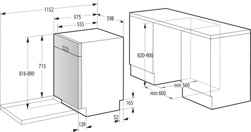 Gorenje GU673C60X Под столешницу 16 мест