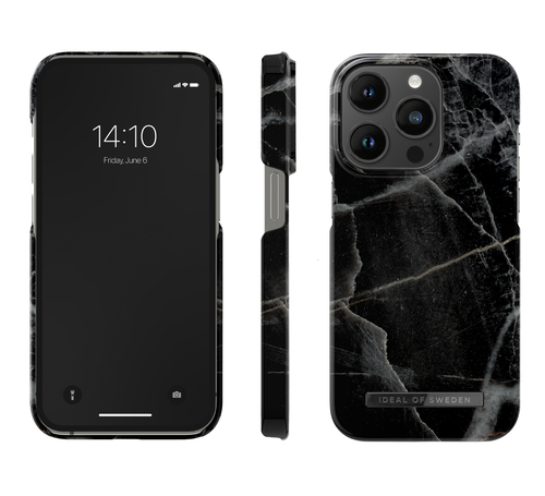iDeal of Sweden Printed Case iPhone 14 Pro Black Thunder Marble – image 3