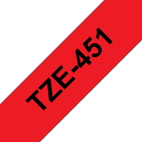 Brother P-Touch TZe Laminated Tape 24mm x 8mm Black on Red TZE451 - image 1