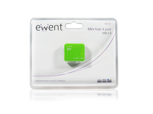 Ewent EW1127 interface hub 480 Mbit/s Green – image 2