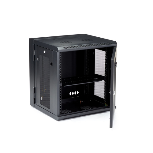 StarTech.com 12U 19 Wall Mount Network Cabinet - 16 Deep Hinged Locking Flexible IT Data Equipment Rack Vented Enclosure w/Shelf Stativindelukkekabinet Sort – billede 4
