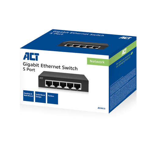 5 POORTS, NETWERKSWITCH, 1GBPS. 1 stk, afbeelding 2
