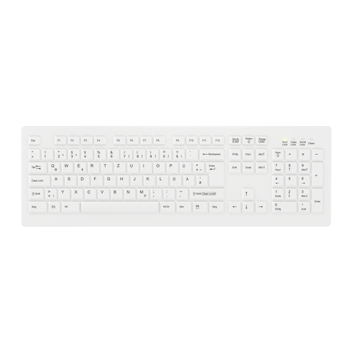 Contour Design Active Key AK-C8100F-FU1-W/GE клавиатура Медицина Беспроводной RF QWERTZ Немецкий Белый