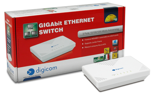 Digicom SWG05-T01 Unmanaged Gigabit Ethernet (10/100/1000) White – image 3