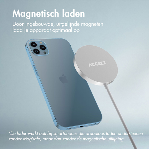 Accezz Wireless MagSafe Charger USB-C - 1 meter Oplader Wit, afbeelding 8