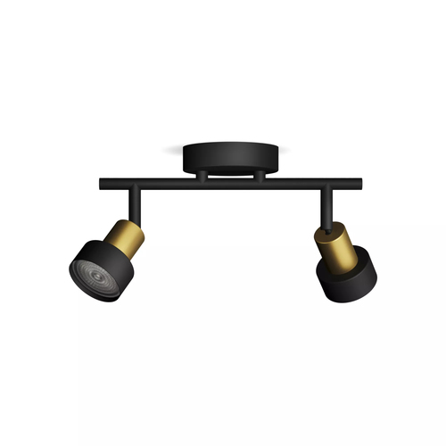 Philips Opbouwspot Conduit - Zwart - 13,4cm - 2xgu10, afbeelding 2