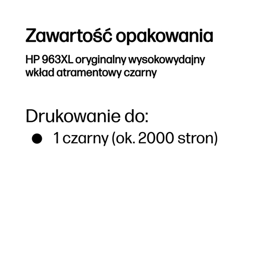 HP Inc. Wkład do drukarki atramentowej 963XL Czarny 3JA30AE