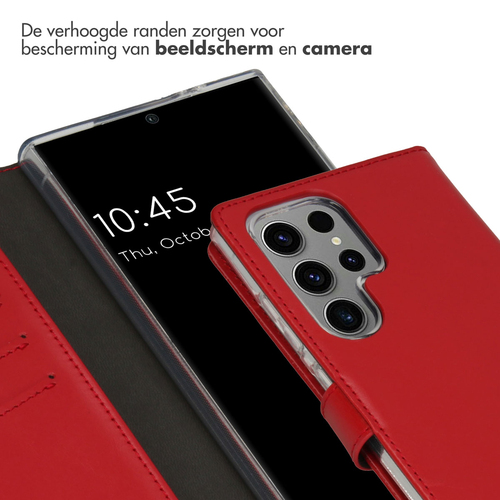 Selencia Echt Lederen Bookcase Samsung Galaxy S24 Ultra - Rood, afbeelding 4