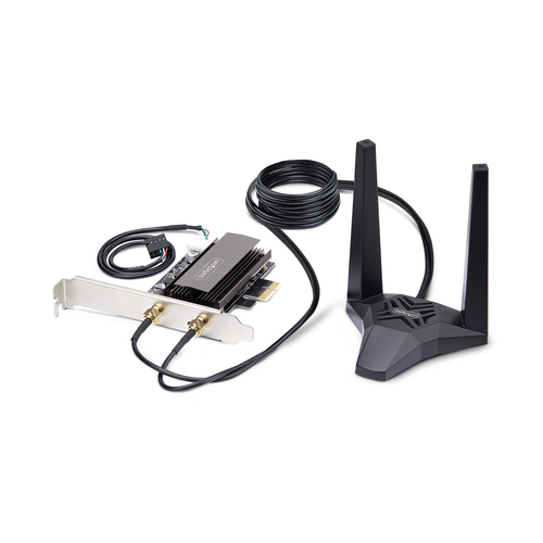 WI-FI 6E PCIE NETWORK CARD WITH BLUETOOTH 5.3, MAGNETIC ANTENNA BASE WITH 3.6FT