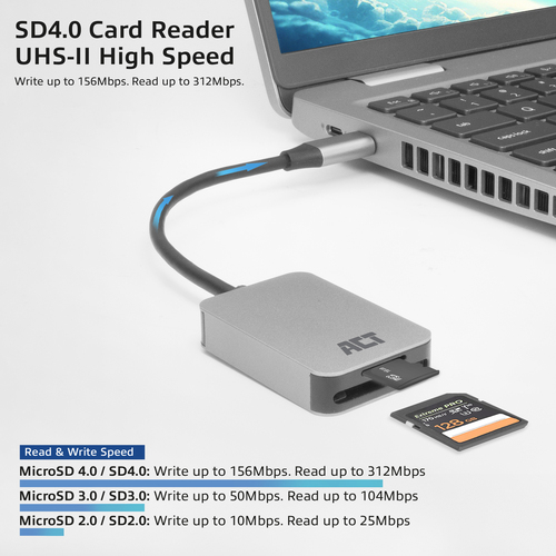 ACT USB-C kaartlezer voor SD en microSD, afbeelding 3