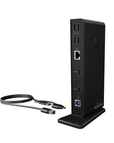 ICY BOX IB-DK2251AC Проводная USB 3.2 Gen 2 (3.1 Gen 2) Type-A Черный