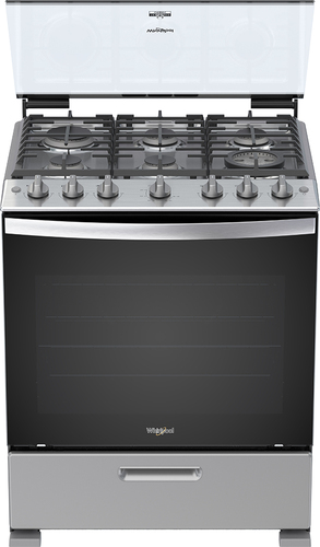 Whirlpool LWFR5000D cooker Freestanding cooker Gas Silver, Stainless steel