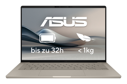 ASUS Zenbook A14 UX3407QA-QD305W Copilot+ PC Snapdragon X1-26-100 Ноутбук 35,6 cm (14") WUXGA 32 GB LPDDR5x-SDRAM 1 TB Твердотельный накопитель (SSD) Wi-Fi 6E (802.11ax) Windows 11 Home Бежевый QWERTZ Немецкий