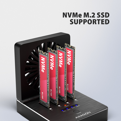 Axagon ADSA-M2C44 USB4 docking station for 4x M.2 NVMe SSDs, cloning – image 4