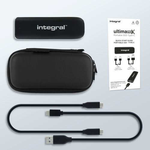 Integral 2TB - 2048GB PORTABLE EXTERNAL SSD USB 3.2 GEN2 3.0 TYPE C R-1000MB/s W- 900MB/s C-A CABLE A-C ADAPTOR AND CARRY CASE INC PRO X – image 7