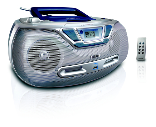 Philips AZ1830/93 garso kolonėlių komplektas namams 2 W Mėlyna, Sidabras