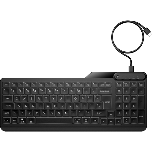 HP Inc. Klawiatura 405 Multi-Device podświetlana przewodowa  7N7C1AA