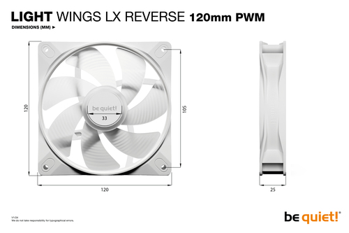 be quiet! Light Wings LX 120 mm PWM Reverse White – image 6