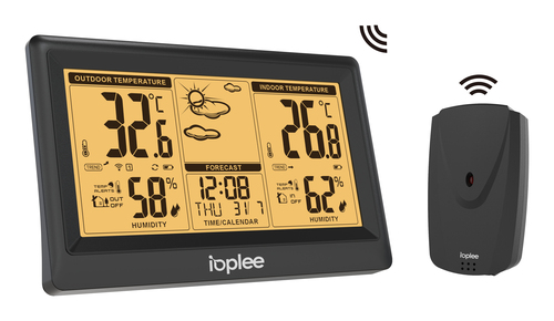 IOPLEE SIC5045K digital weather station Black LCD Battery – image 2