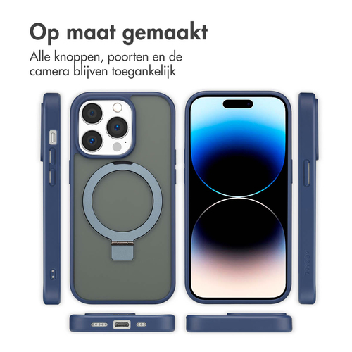 Accezz Ring Stand Backcover met MagSafe iPhone 14 Pro - Blue, afbeelding 7