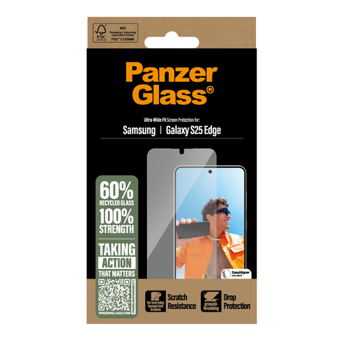 PANZERGLASS SCREEN PROTECTOR ULTRA-WIDE FIT - CLEAR, afbeelding 3
