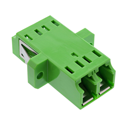 Product image: InLine Fiber Optical Adapter Duplex LC/LC SM Ceramic Sleeve green with flange