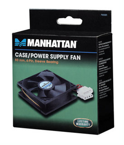 Manhattan 700320 sistema de refrigeración para ordenador Carcasa del ordenador Ventilador 8 cm Negro 1 pieza(s) imagen 4