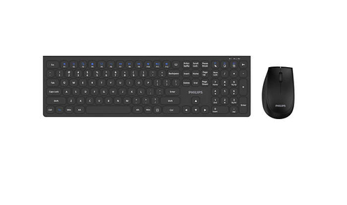 Philips 6000 series SPT6627B/93 keyboard Mouse included Universal RF Wireless + Bluetooth QWERTY English Black