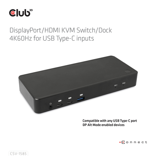 Club 3D DisplayPort/HDMI Dock 4K60Hz dockingstation, afbeelding 3