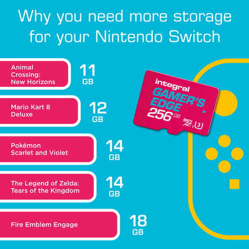 Integral 256GB MICRO SD CARD UHS-1 U3 4K CL10 V30 A1 GAMERS EDGE CARD FOR NINTENDO SWITCH UP TO 100MBS READ 50MBS WRITE – image 6