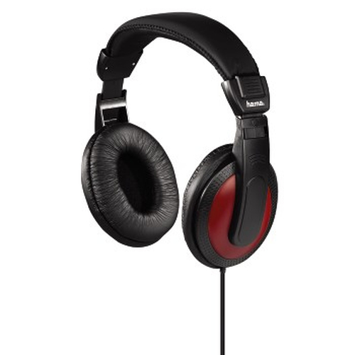 Hama HK-5618 Headphones Wired Head-band Music Black, Red