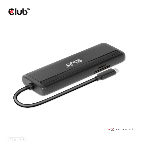 CLUB3D USB Gen 1 Type-C 8-in-1 MST Dual 4K60Hz Display Travel Dock