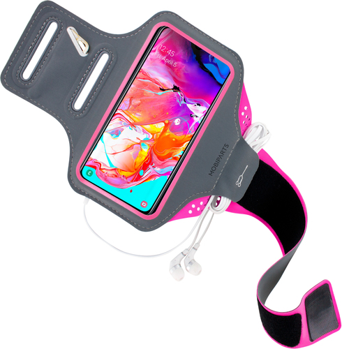 Mobiparts Comfort Fit Sport Armband Samsung Galaxy A70 (2019) Neon Pink – image 2