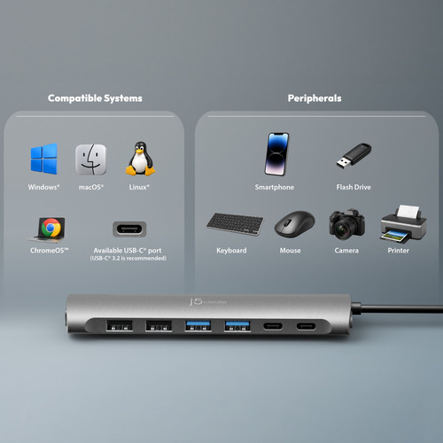 j5create USB-C 7-Port HUB 5A2C – image 9