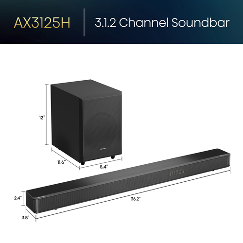 Hisense AX3125H soundbar speaker Black 3.1.2 channels – image 6