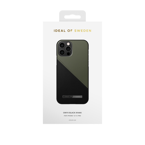 iDeal of Sweden Atelier Case iPhone 12/12P Onyx Black Khaki