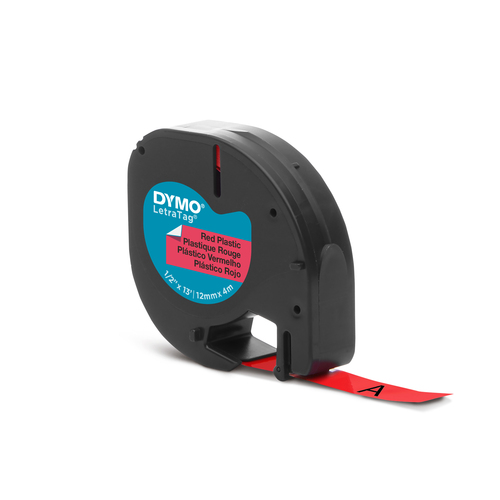DYMO LetraTag Etikettenband  schwarz auf rot  12 mm x 4 m – Foto 10 von 11
