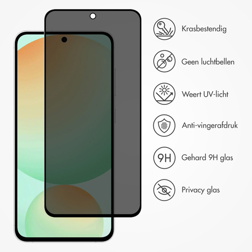 Accezz Gehard Glas Privacy Screenprotector Samsung Galaxy A36 / A56 / S24 FE, afbeelding 4