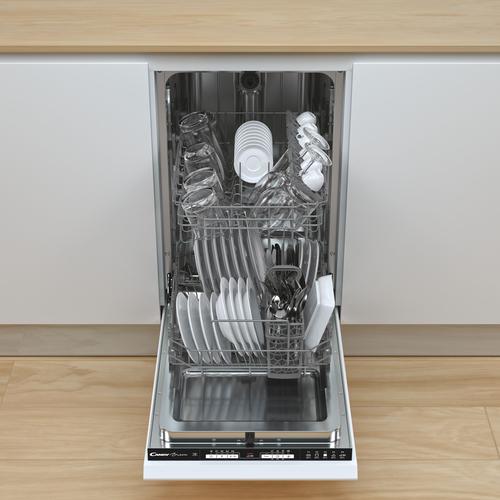 Candy Brava Cdih 2L952-80 Integrated Slimline Dishwasher - Black Control Panel with Fixed Door Hinge Kit - E Rated, Black - image 2