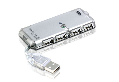 ATEN UH275Z-AT-G хаб-разветвитель USB 2.0 480 Мбит/с Серебристый