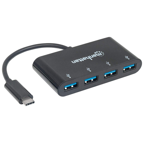 Manhattan Hub/dock USB-C, puertos (4): 4x USB-A, 5 Gbps (USB 3.0), Alimentado por USB (no requiere alimentación externa), equivalente a HB30C4AB imagen 2