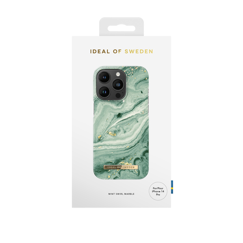 iDeal of Sweden Printed Case iPhone 14PR Mint Swirl Marble – image 1