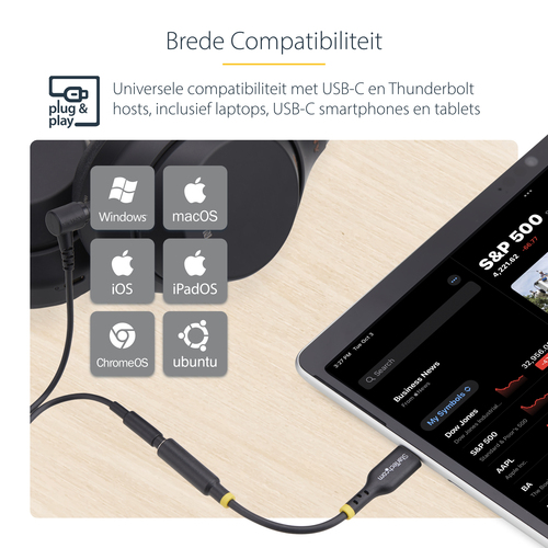 StarTech.com USB-C Audio Adapter to 3.5mm TRRS Jack, Headphone Aux Dongle - Adapter USB-C naar koptelefoonstekker, afbeelding 8