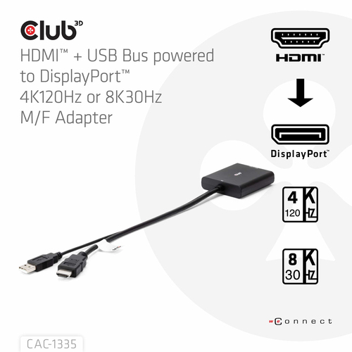 Club 3D HDMI + Micro USB naar DisplayPort Active Adapter, afbeelding 7