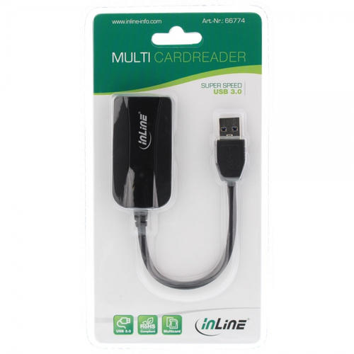 InLine 66774 card reader USB 3.2 Gen 1 (3.1 Gen 1) Black