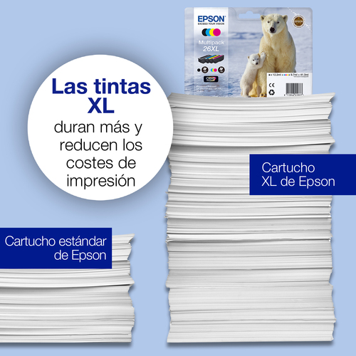 Epson Polar bear Tinta multipack 4 colores 26 Claria Premium Oso polar