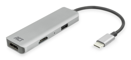 ACT Connectivity USB-C 4K multiport adapter voor 2 HDMI schermen, USB-A datapoort