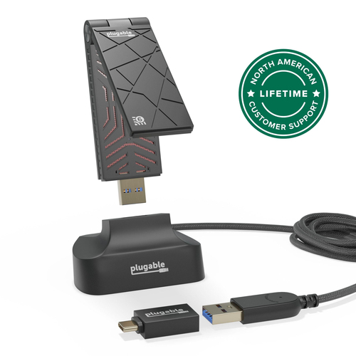 PLUGABLE WIFI 6 USB WIFI ADAPTER FOR DESKTOP PC AND LAPTOPS, AX1800 USB 3.0 AND