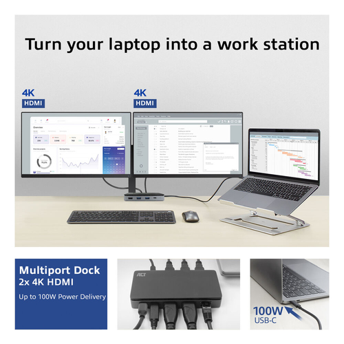 ACT USB-C Dual 4K Monitor MST Dockingstation – Foto 9 von 9