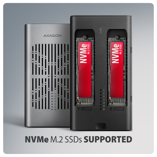 Axagon EEM2-20GD USB-C 20Gbps Dual M.2 NVMe SSD CLONE MASTER Enclosure – image 4